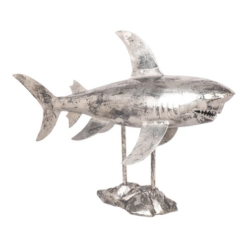 Aurelle Home Aluminum Contemporary Shark Sculpture