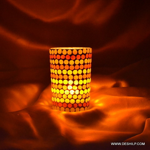 3 colored Small T Light Candle Holder