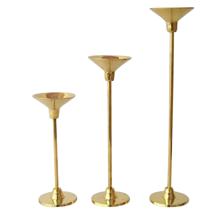 Brass Candle Stick Holder Set of Three