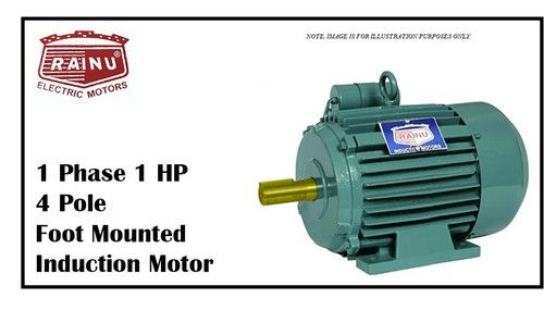 Green 1 Phase 1 Hp Cast Iron Motor