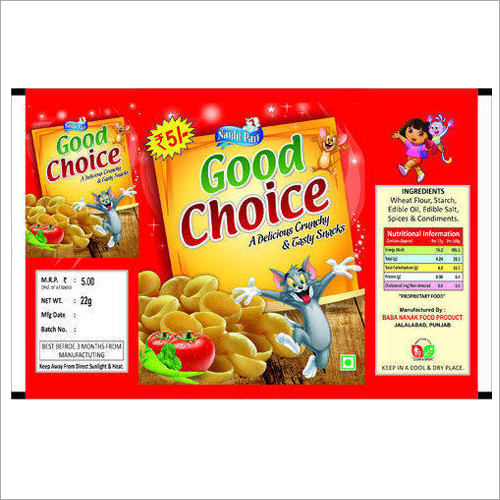 Snack Food Pouch - PP Material, 220x340 mm , Multicolored Design, Leak-Resistant, Flexible, Customizable Packaging