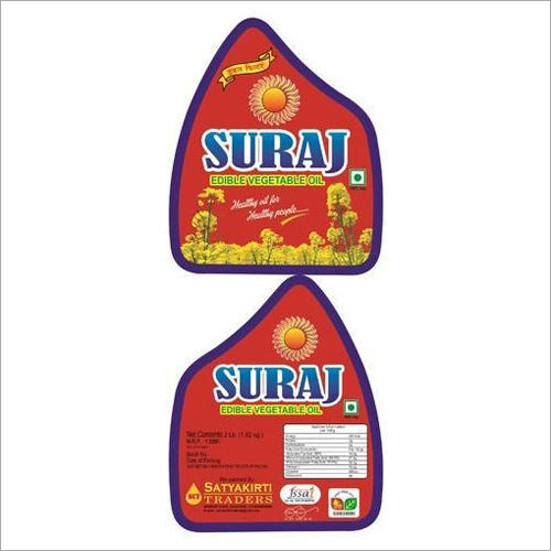Oil Packaging Labels - Plastic Material, 2L Capacity , Multicolored, Customized, Leak Resistant, Flexible, Leakage Proof