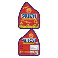 Oil Packaging Labels - Plastic Material, 2l Capacity , Multicolored, Customized, Leak Resistant, Flexible, Leakage Proof