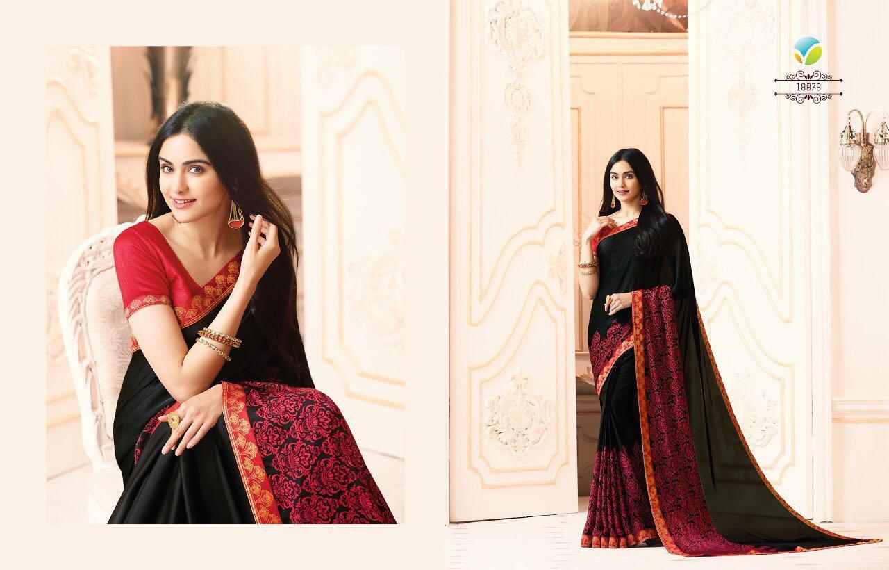 Printed Green Georgette Sarees