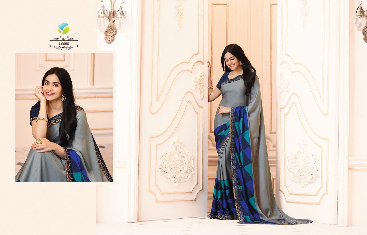 Printed Green Georgette Sarees