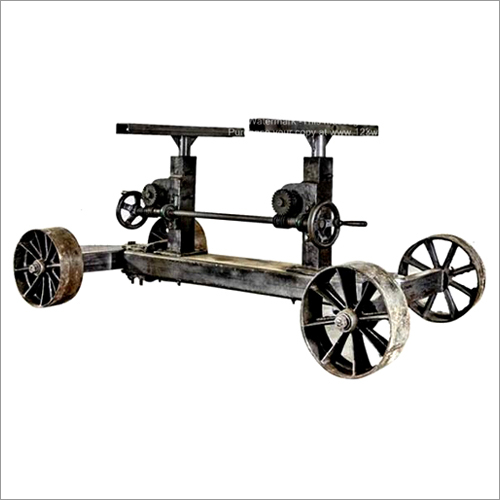 Designer Cast Iron Wheel Industrial Table - Cast Iron Material Black Color | Industrial Rustic Appearance Retro Wheel-Based Design