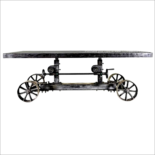 Cast Iron Wheel Industrial Table