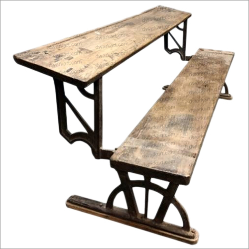 Cast Iron Industrial School Bench