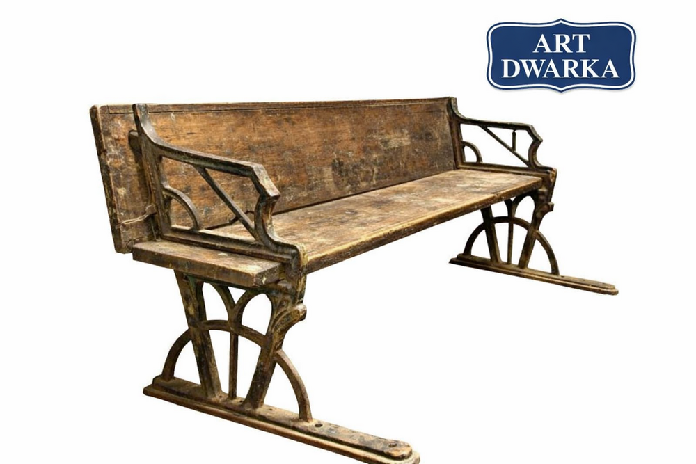 Cast Iron Industrial School Bench