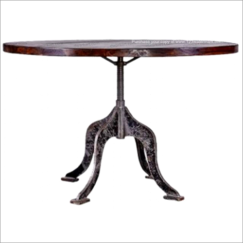 Cast Iron Round Top Industrial Table