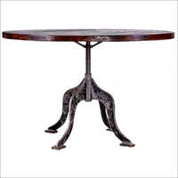 Cast Iron Round Top Industrial Table
