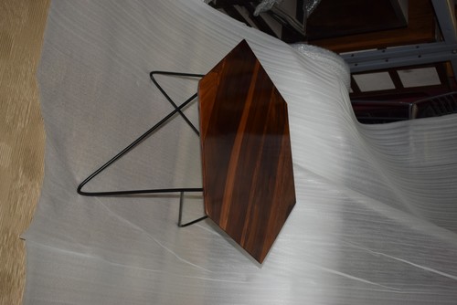 Wooden Table - Solid Wood Top 60x60x45 Cm | Modern Design, Metal Base, Lightweight, Durable, Easy To Clean, Eco-friendly, No Assembly Required