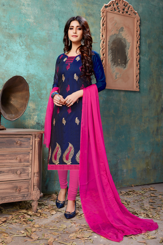 Blue Unstitched Salwar Suit