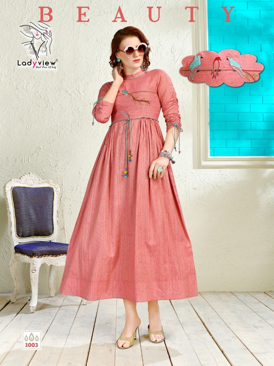 Designer Handloom Cotton with handwork Long Kurti
