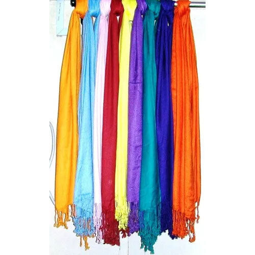 Plain Viscose Pashmina Shawls - Color: Multicolor