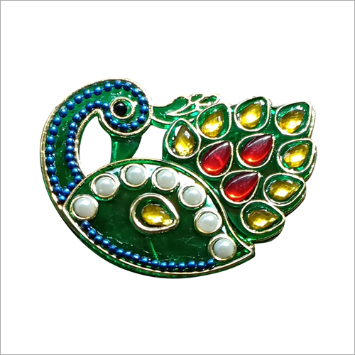Peacock Shape Kumkum Box - Bronze, Customized Size, Multi-Color, Handmade, Beaded Pattern | Perfect for Home Decor & Gifting, Lightweight, Compact Design
