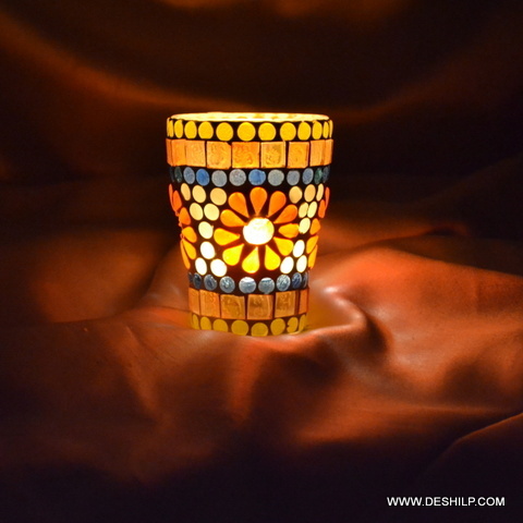 Mosaic T Light Candle Holder