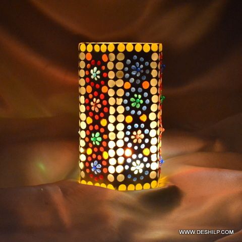 Squire Glass Mosaic Candle Holder