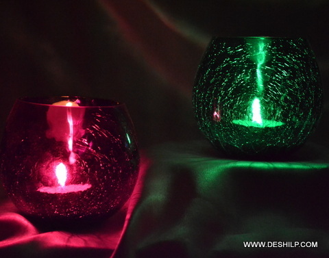 Creak Glass Colorful T Light Candle Votive for gifts