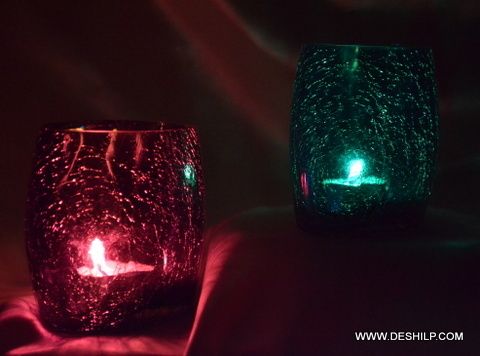 Creak Glass Colorful T Light Candle