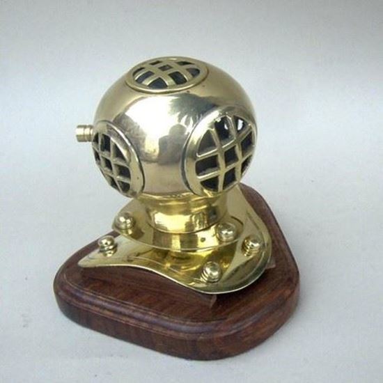 Diver Helmet Wood Base