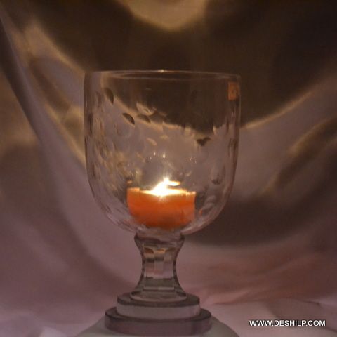 Glass Hurricane Candle Holder