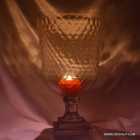 Designer Glass Hurricane Candle Holder
