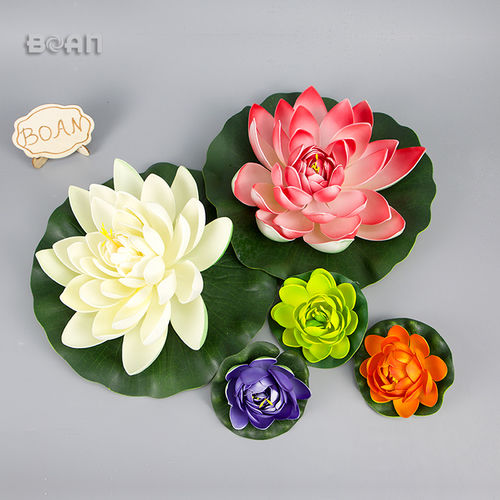 Easy To Install High Quality Artificial Water Lily Plastic Flower For Floral Decoration