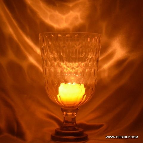 Glass Clear Hurricane Candle Holder