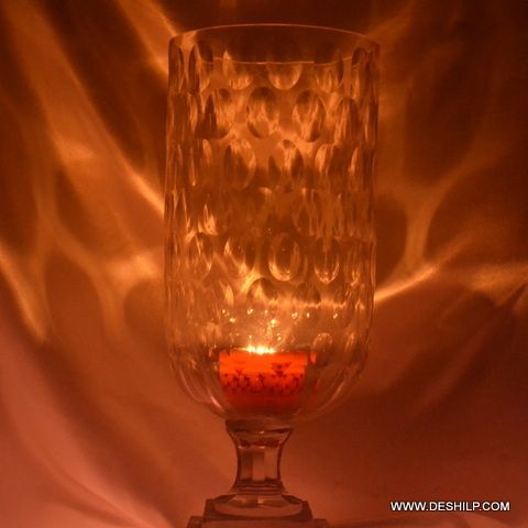 Big Glass Hurricane Candle Holder