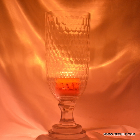 Round Glass Hurricane Candle Holder