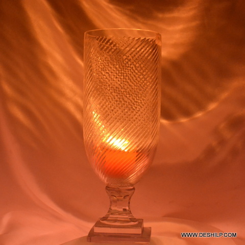 Transparent white Hurricane Candle Lamp