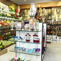 Crockery Gondola Floor Display - Glass, Metal, Plastic, Wood | Sturdy, Rust-proof, Customizable Height And Length