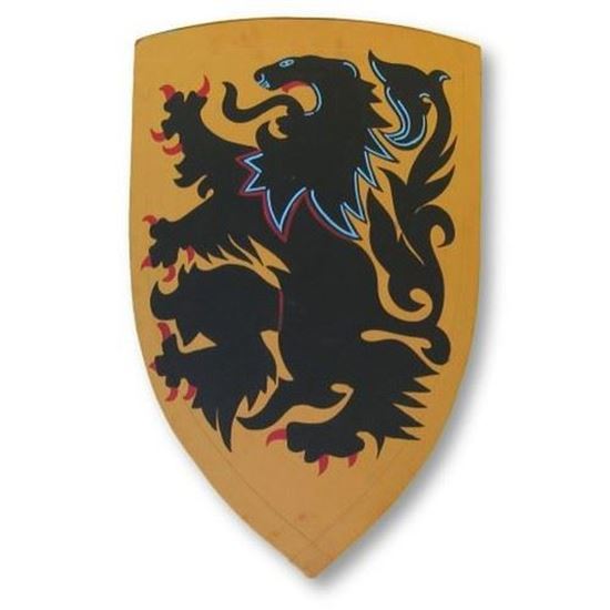 Medieval Lion Shield Hand Painted