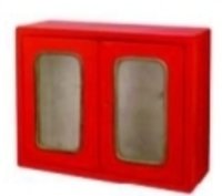 Ms Fire Cabinet - Mild Steel, Customizable Dimensions, Red Color | Double Tempered Glass Doors, Key Lock, Powder Coated Finish
