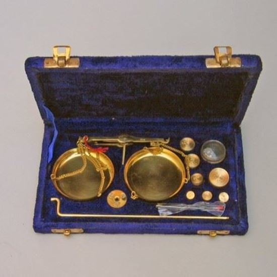 Solid Brass Scale Set in Velvet Box