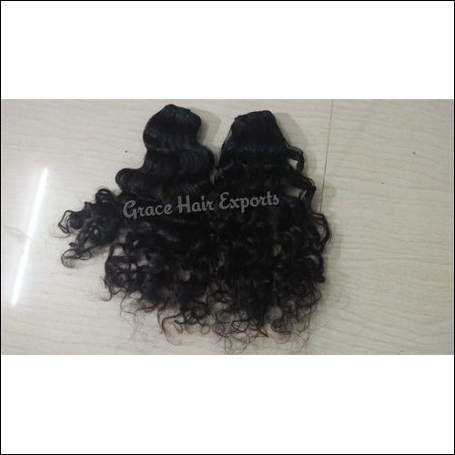 Natural Black Indian Curly Temple Hair