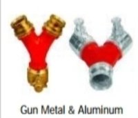 Dividing Breeching - Gunmetal/aluminum, Variable Size, Red Color, 2.5"/3" Connections, 150 Psi Pressure Rating | Designed For Fire Suppression Systems, Enhanced Water Flow Control