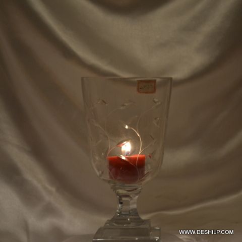 Clear Hurricane Candle Holder