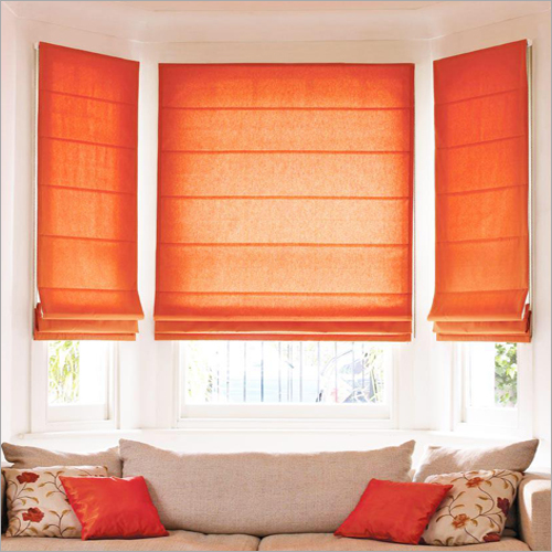 PVC Blind - PVC Material, Horizontal Pattern, Plain Style, Orange Color | Daytime Privacy, Glare Reduction, Energy Efficient, Eco-Friendly, Easily Assembled