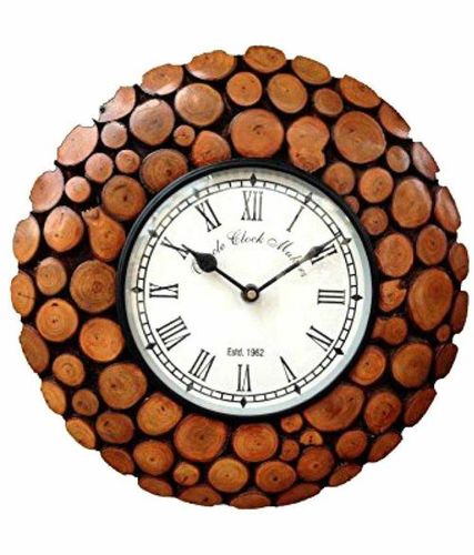 Vintage Wooden Handicraft Wall Clock