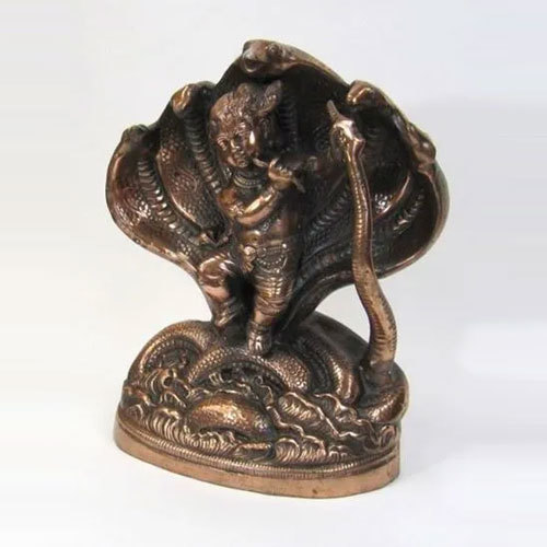 Aluminum Krishna Statue Copper Finish