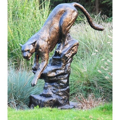 Cast Aluminum Cougar Sculpture