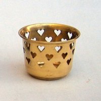 Solid Brass Hearts Shape Votive Holder
