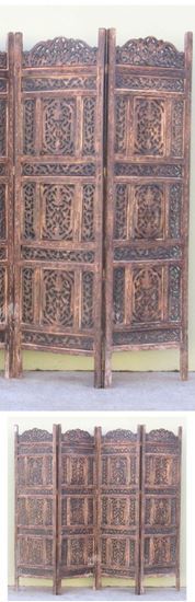 Carved Wooden Screen Chinar Patti