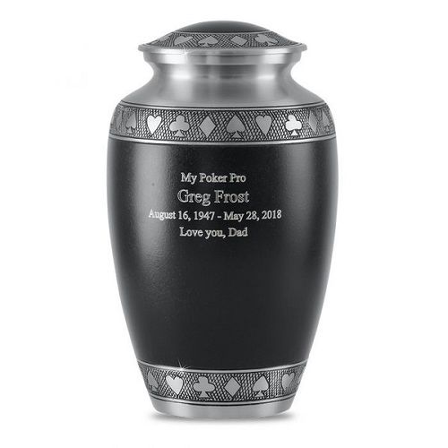 Black Poker Pewter Urn New