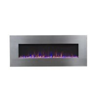 Stainless Wall Mounted Crystal Color Changing Electric Fireplace