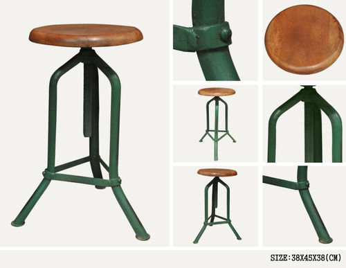 IRON WOODEN BAR STOOL