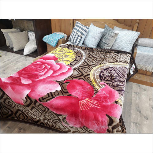 Flower Printed Mink Blanket