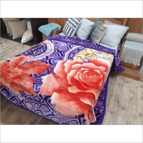 Flower colour Printed Mink Blanket